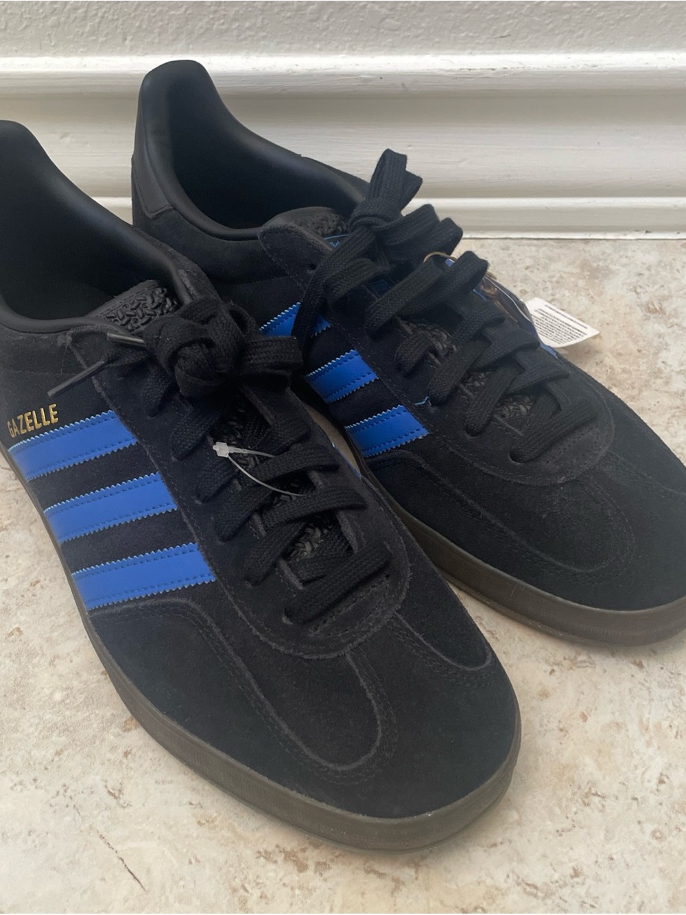 Adidas Men’s Gazelle Indoor Style JQ2692 Sz 12 Core Black Blue/Gum Sneakers